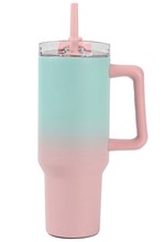 ΚΟΥΠΑ ΘΕΡΜΟΣ 1200ml.I DRINK TRAVEL ΜΕ ΧΕΡΟΥΛΙ ID0255 PINK-GREEN