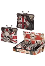 ΠΟΡΤΟΦΟΛΙ ΜΕ ΚΛΙΠ PUCKATOR SKULLS AND ROSES UNION JACK