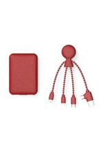 POWER BANK XOOPAR 5.000MAH MR.BIO ECO FRIENDLY POWER PACK 2xUSB 2.1A MULTI USB CABLE RED