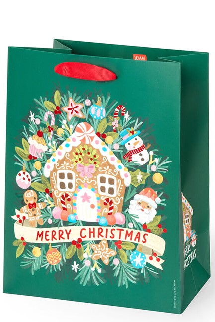 ΤΣΑΝΤΑ ΔΩΡΟΥ XMAS MEDIUM LEGAMI GB0637 GINGERBREAD HOUSE