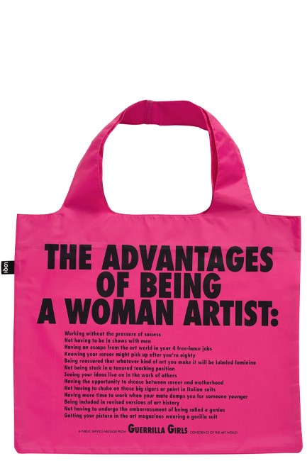 ΤΣΑΝΤΑ ΓΙΑ ΨΩΝΙΑ LOQI ARTIST-GUERRILLA GIRLS THE ADVANTAGES OF BEING A WOMAN ARTIST