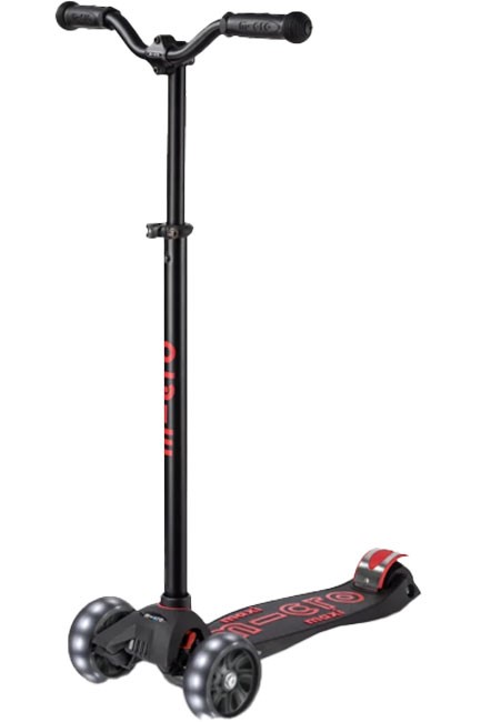 SCOOTER MAXI MICRO DELUXE PRO BLACK RED ΜΕ LED ΤΡΟΧΟΥΣ