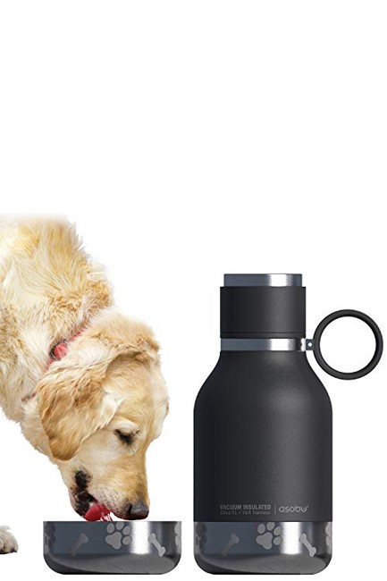 ΠΑΓΟΥΡΙ ΑΝΟΞΕΙΔΩΤΟ ΑΤΣΑΛΙ ΘΕΡΜΟΣ ASOBU DOG 1500ml ΣΕΤ 2 ΤΕΜ. ΜΕ ΑΠΟΣΠΩΜΕΝΟ  ΜΠΩΛ ΓΙΑ ΝΕΡΟ BLACK