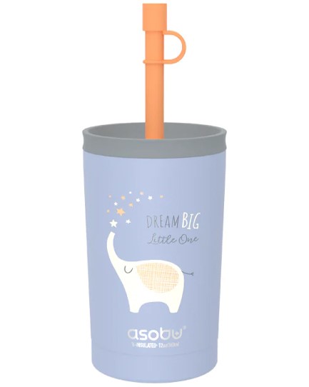 ΠOΤΗΡΙ ΑΝΟΞΕΙΔΩΤΟ ΑΤΣΑΛΙ ΘΕΡΜΟΣ ASOBU KID'S MINI SIPPY 360ml ΜΕ ΚΑΛΑΜΑΚΙ BLUE