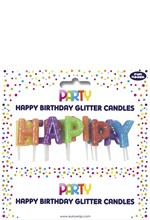 ΚΕΡΑΚΙΑ GLITTER ΓΡΑΜΜΑΤΑ ΠΟΛΥΧΡΩΜΑ HAPPY BIRTHDAY